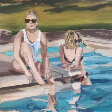 painting of women in pool by Janka Zöller